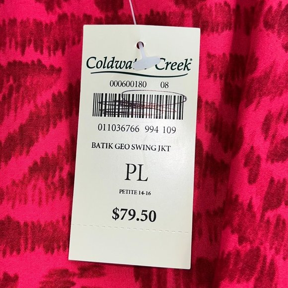 NWT Coldwater Creek Women's Sz L Petite Top Red With Grey Geometric Patterns - Picture 4 of 12